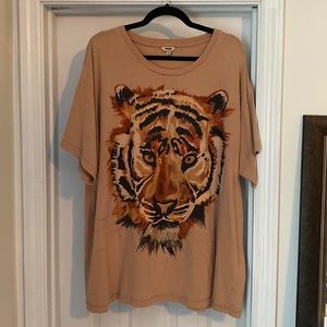 Oversized Tan Wrangler Tiger Tee